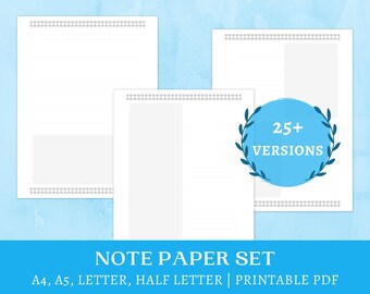 Grey Blank Page Printables | study notes | checklist templates | lined paper | DIY notebook | A5, A4, half letter, letter | instant download