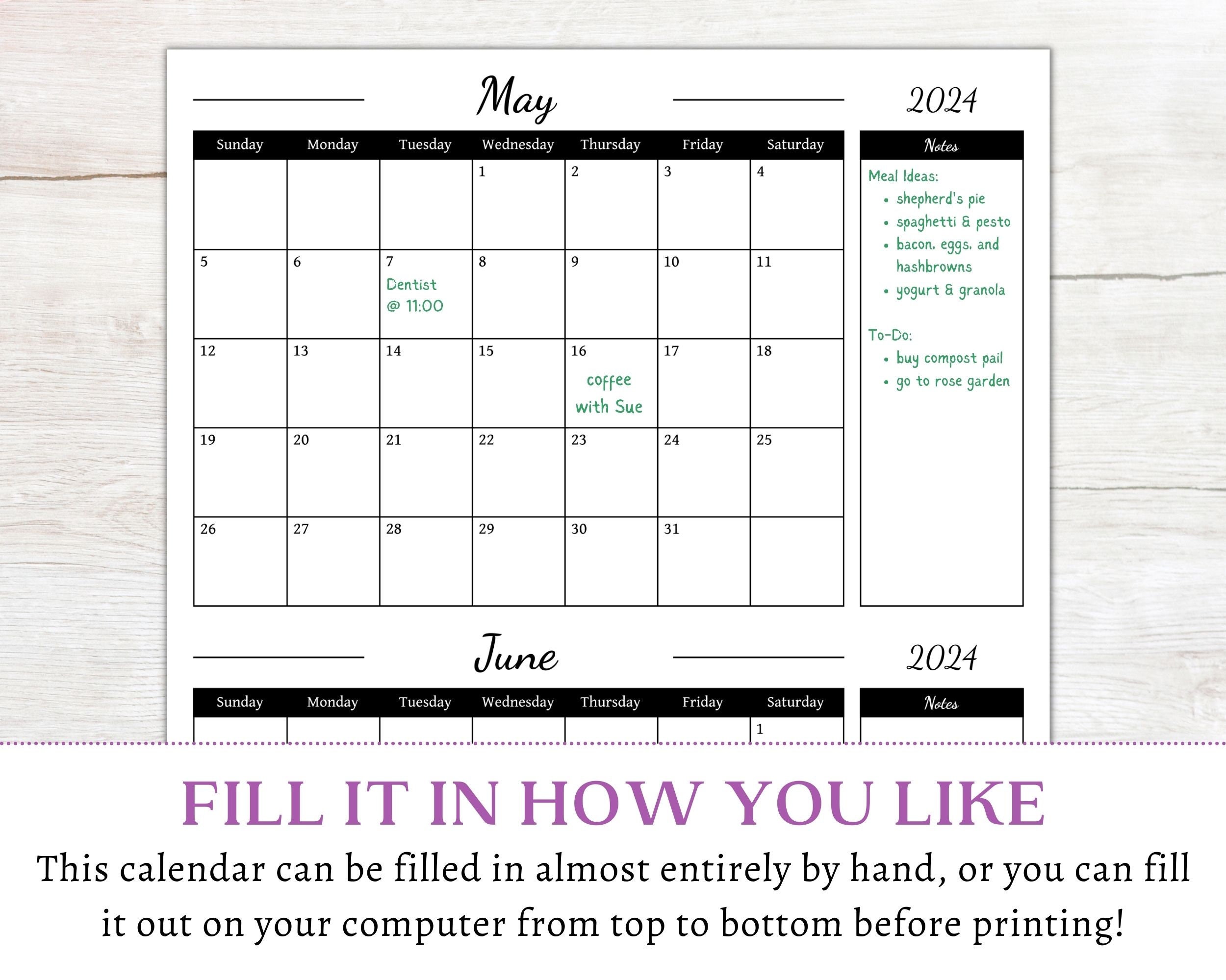 Editable 2024 Bimonthly Calendar 2024 2025 Printable Office, 59 OFF