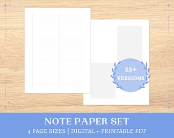Printable Grey Stationery | digital notebook templates | lined pastel paper | study notes | A5, A4, half letter, letter | instant download