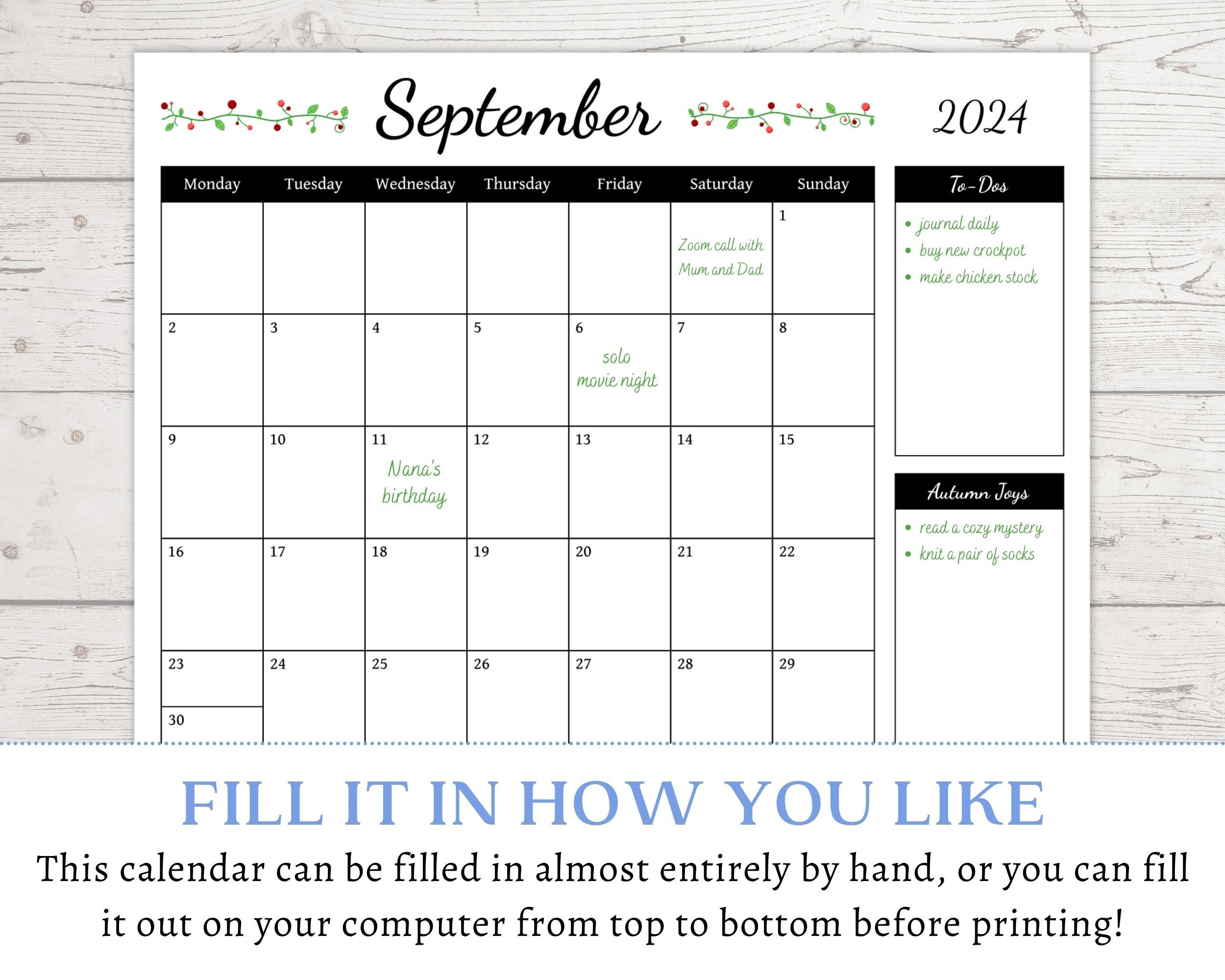 Editable 2025 2025 Calendar Printable Calendar 2025 Monthly Planner