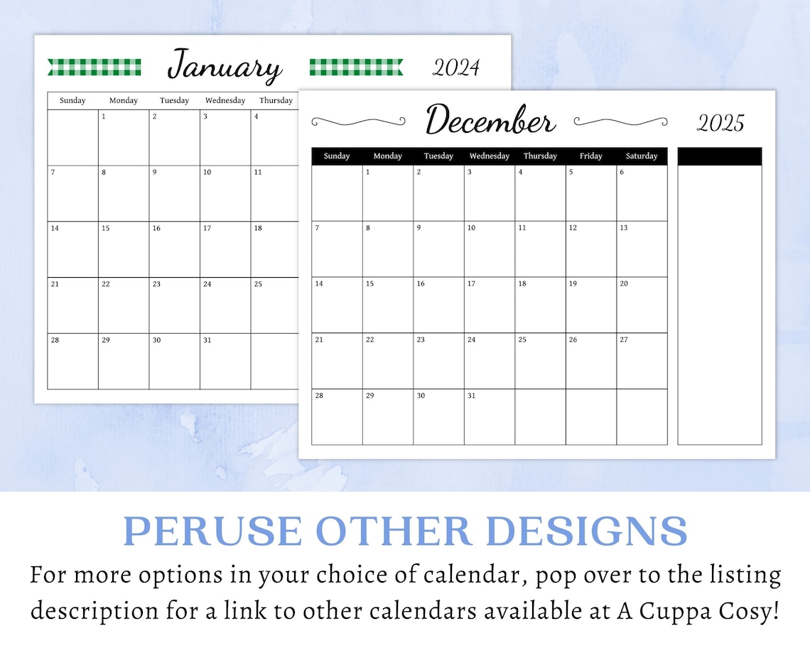 Editable 2024 2025 Calendar Printable Calendar 2024 Monthly Planner ...
