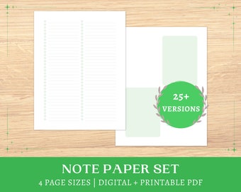 Printable Green Stationery | digital study notes | lined pastel paper | DIY notebook | A5, A4, half letter, letter | instant download