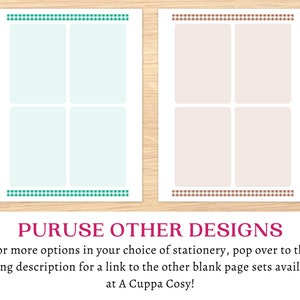 Printable Pink Gingham Note Paper blank pages checklist templates digital study notes A5, A4, half letter, letter instant download image 7