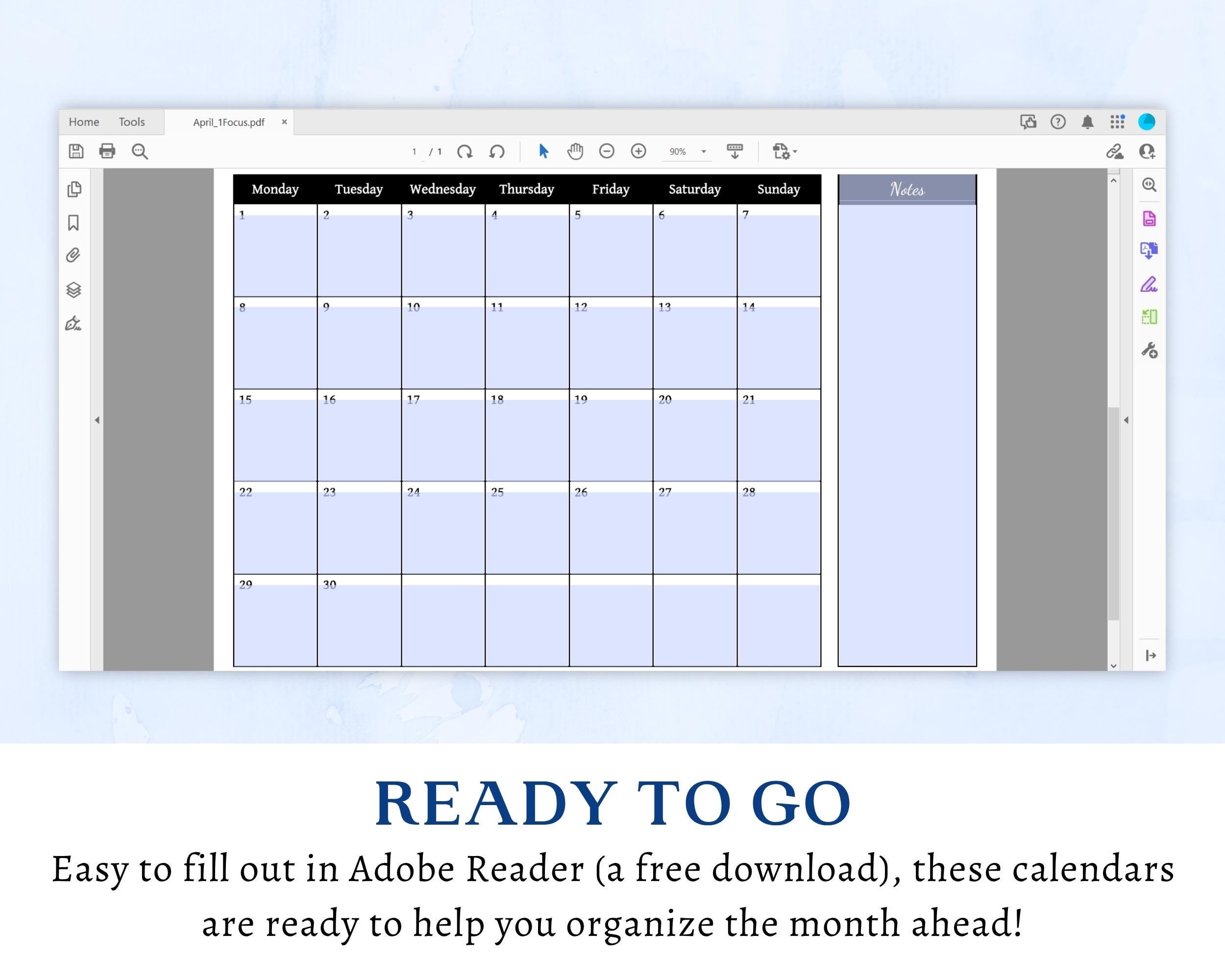 Editable 2026 Calendar | Printable Blank Calendar With Notes | Fillable ...