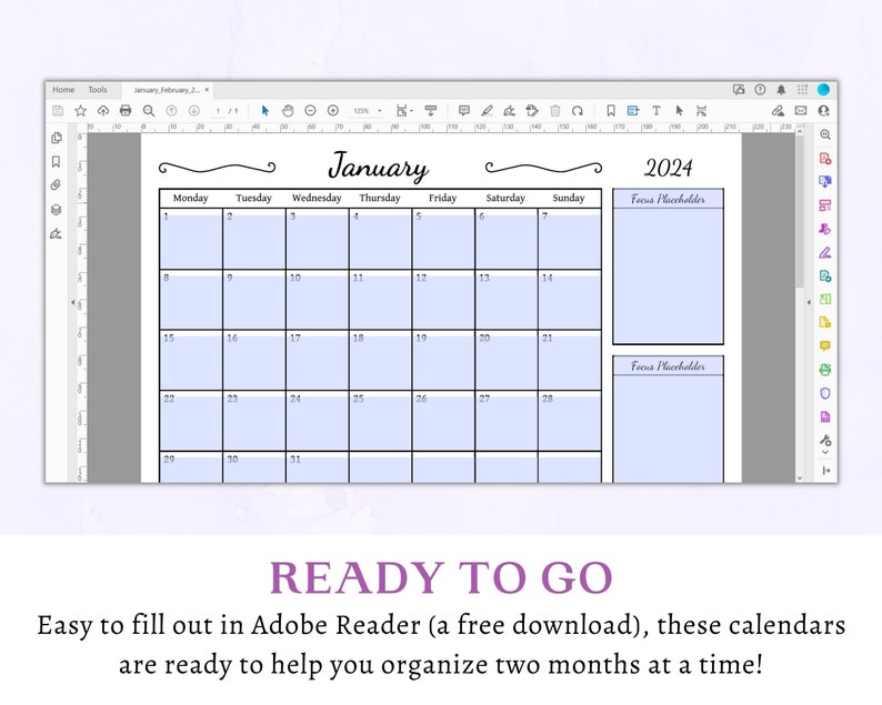 Editable 2024 Bimonthly Calendar 2024 2025 Printable Office Calendar