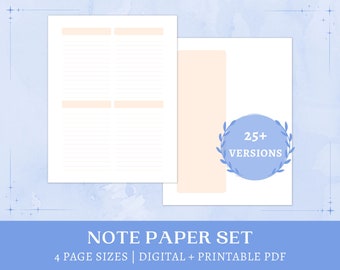 Printable Orange Stationery | checklist templates | pastel study notes | digital notebook | A5, A4, half letter, letter | instant download