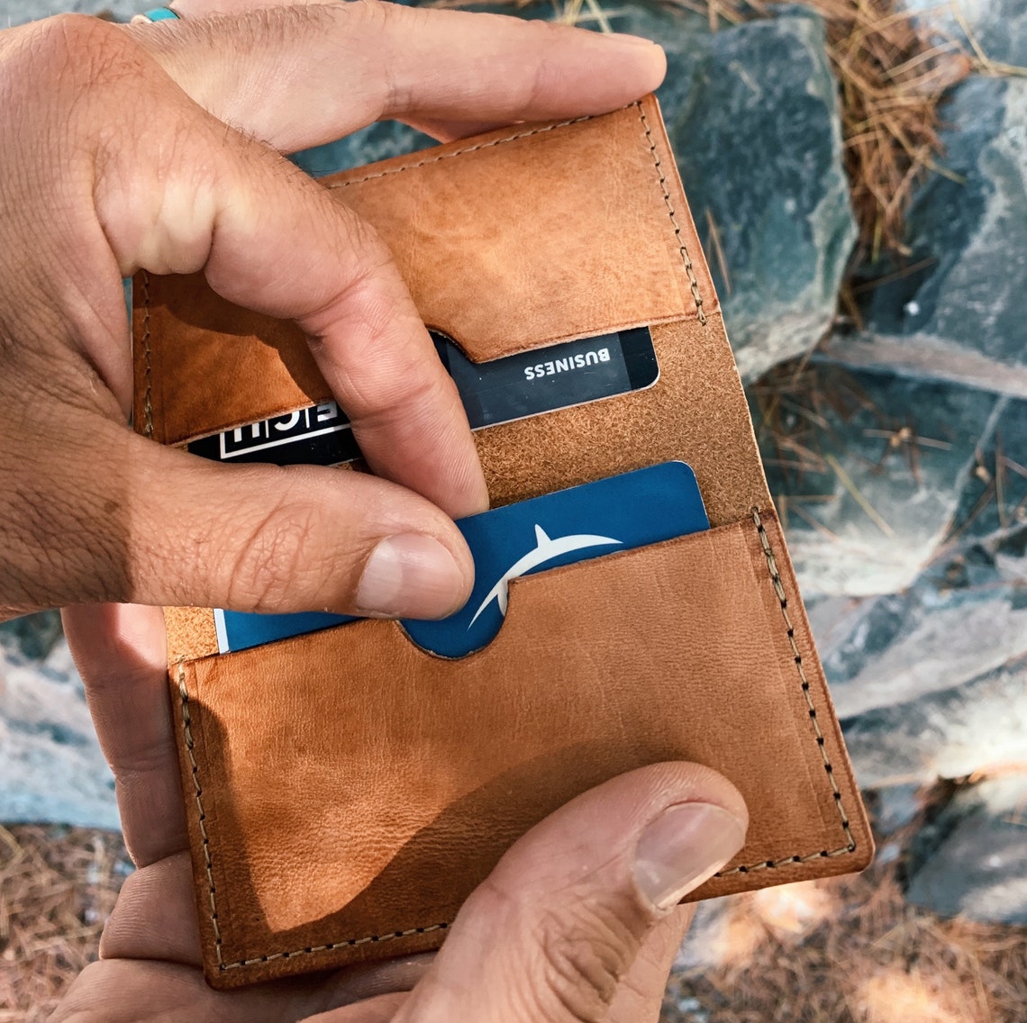 Key Fob & Card Wallet Gift Set en Natural Etsy