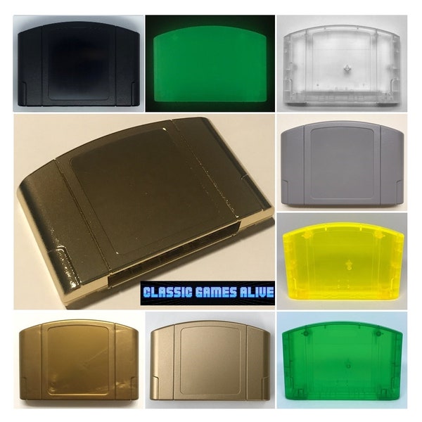 N64 Replacement Case Cartridge Shell- Zelda Gold (Legend of Zelda), Different Colors, and RF shield