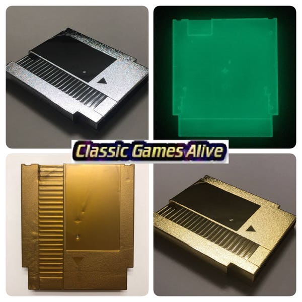 NES Replacement Case Cartridge Shell- Transparent COLOR, Gold, Sliver (Raspberry Pi)