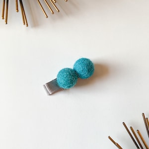 pom pom hair clip for girls, Wool Felt Pom Pom Baby Hair Clip, Pom Pom, Cute Hair Accessories for Girls, Unique Hair Accessories for Baby