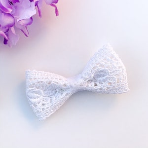 Weiße Spitze Ostern Schleife für Mädchen, Blumenmädchen Haar-Accessoires, besondere Gelegenheit Schleife, Baby-Dusche-Geschenk, Baby-Stirnband, 3 Zoll Schleife