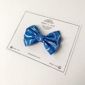 Blue Hair Bow for Girls, Baby Hair Bow, Silver Hair Bows for Babies, 4 Inch Hair Bows, for Women, Hair Clips, Baby Headbands, Cute Hair Bows
