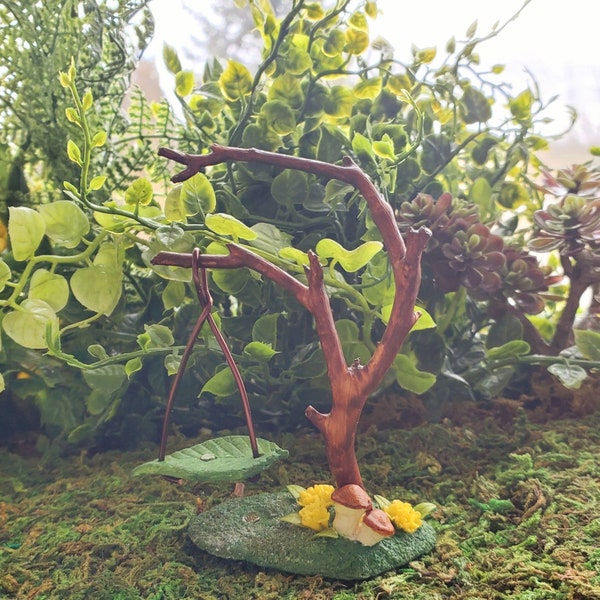 Fairy Garden Miniature Tree Swing Hand Made Miniature Landscape Miniature Flowers Dollhouse Miniatures Miniature Fairy Swing Garden Patio