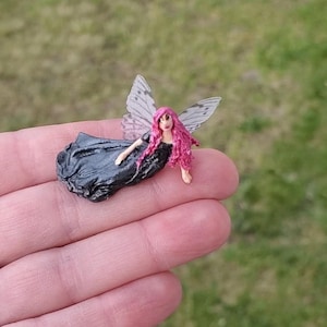 Mindy Teeny Tiny Miniature Hand Sculped Fairy Wee Fairy Garden Figurine Miniature Fairy Garden Dollhouse Miniatures Fairy Terrarium Fairy