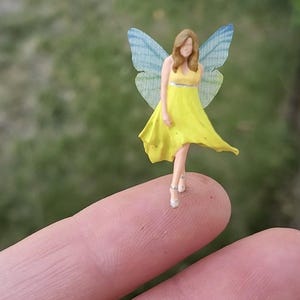 Micro 3D Printed Fairy Miniature Fairy Garden Fairy Zen Garden Miniature Doll Fairies Dollhouse Miniatures Outside Living Terrarium
