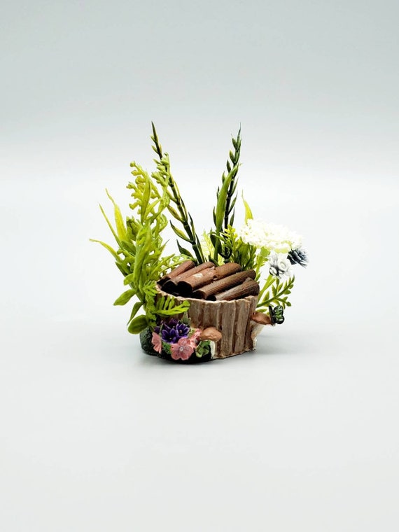 Artificial Fairy Garden Logs in A Bucket Hand Made Fairy Etsy