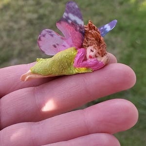 Hand Sculpted Sleeping Fairy Miniature Doll: Resin Fairy Garden Figurine
