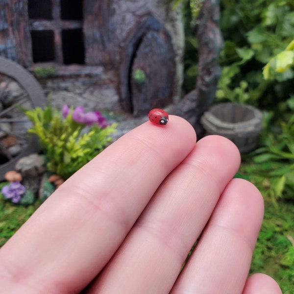 Lucy The Ladybug ~Fairy Garden Tiny Hand Made Ladybug Miniature Animals Miniature Fairy Dollhouse Ladybug Fairy Garden Animals Small Animals