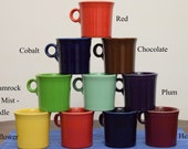 Fiestaware Mugs Homer Laughlin Cups Red Cobalt Heather Plum Chocolate Sunflower Tumblers Kitschy Kitchen Rainbow Pride Gift for Her