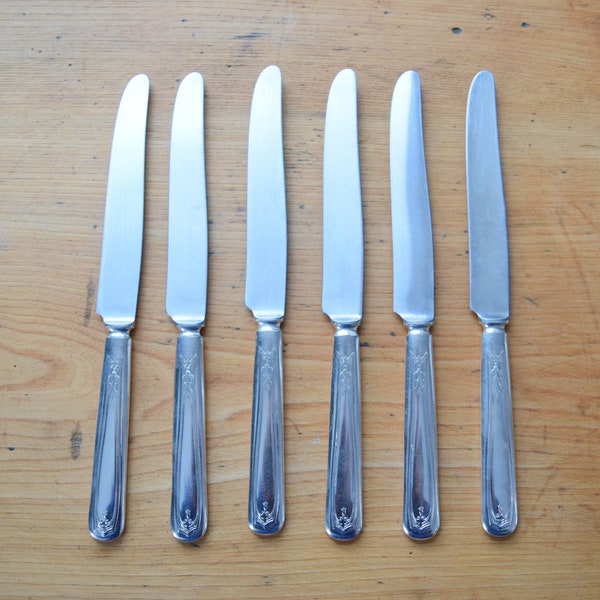 Oxford Silverplate Butter Knives | Antique Silverware Set | Housewarming Present Gift | Wedding Engagement | Shabby Chic French Country