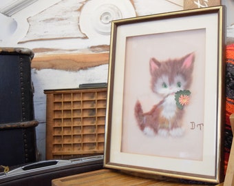Handcrafted Cat Art | Felted Picture | Wall-Hanging