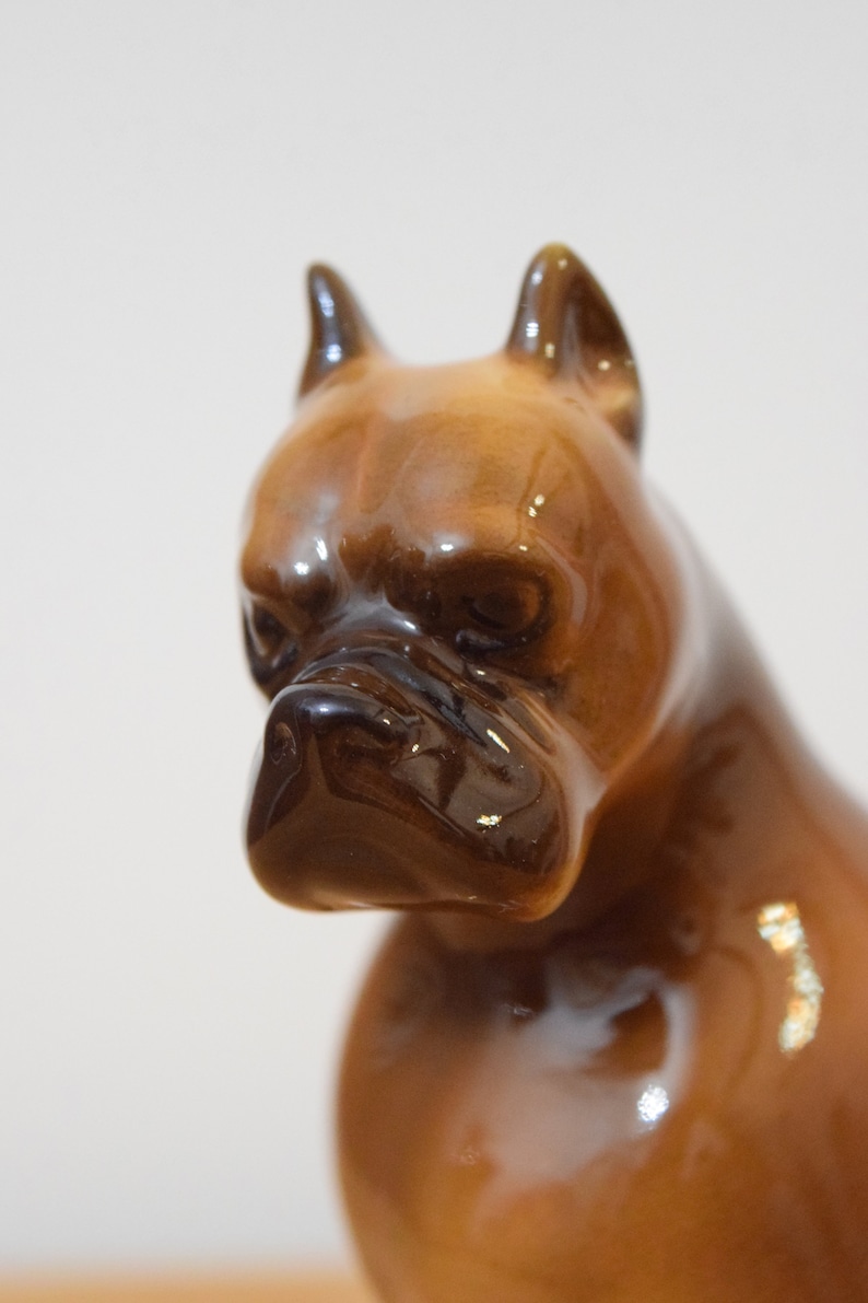 Christmas Collectible Keepsake Mid Century Royal Dux Boxer Figurine Czech Republic Porcelain Dog Statue Animal Pet Lover Present Gift