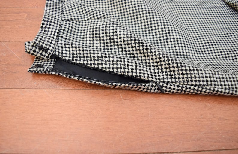 S Samuel Irving Vintage Houndstooth Pleated Skirt 8