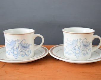 Royal Doulton Inspiration Cups | Set of Two Mugs and Saucers | Made in England Lambethware | Collectible Housewarming | Present Gift for Her
