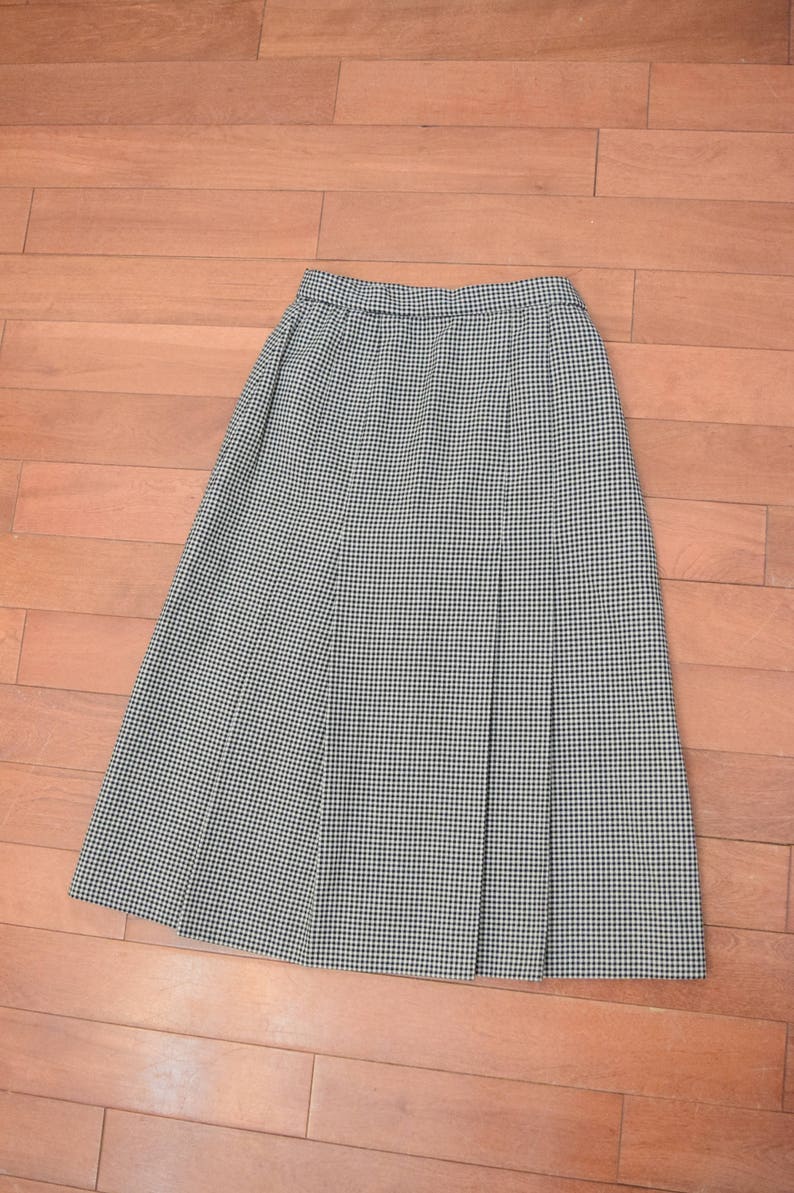 S Samuel Irving Vintage Houndstooth Pleated Skirt 8