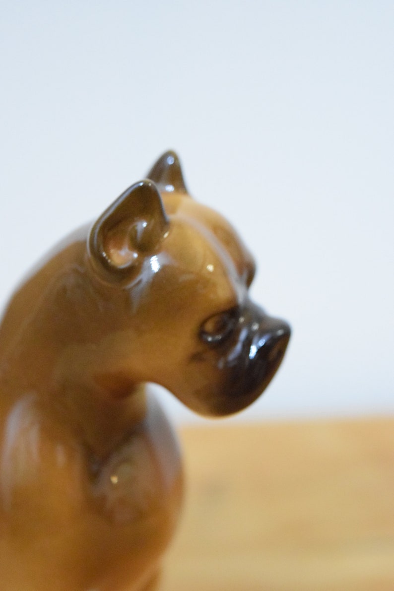 Christmas Collectible Keepsake Mid Century Royal Dux Boxer Figurine Czech Republic Porcelain Dog Statue Animal Pet Lover Present Gift