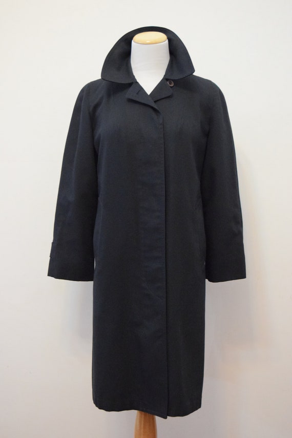 Women's Navy Blue London Fog Trench Coat | Wool Li