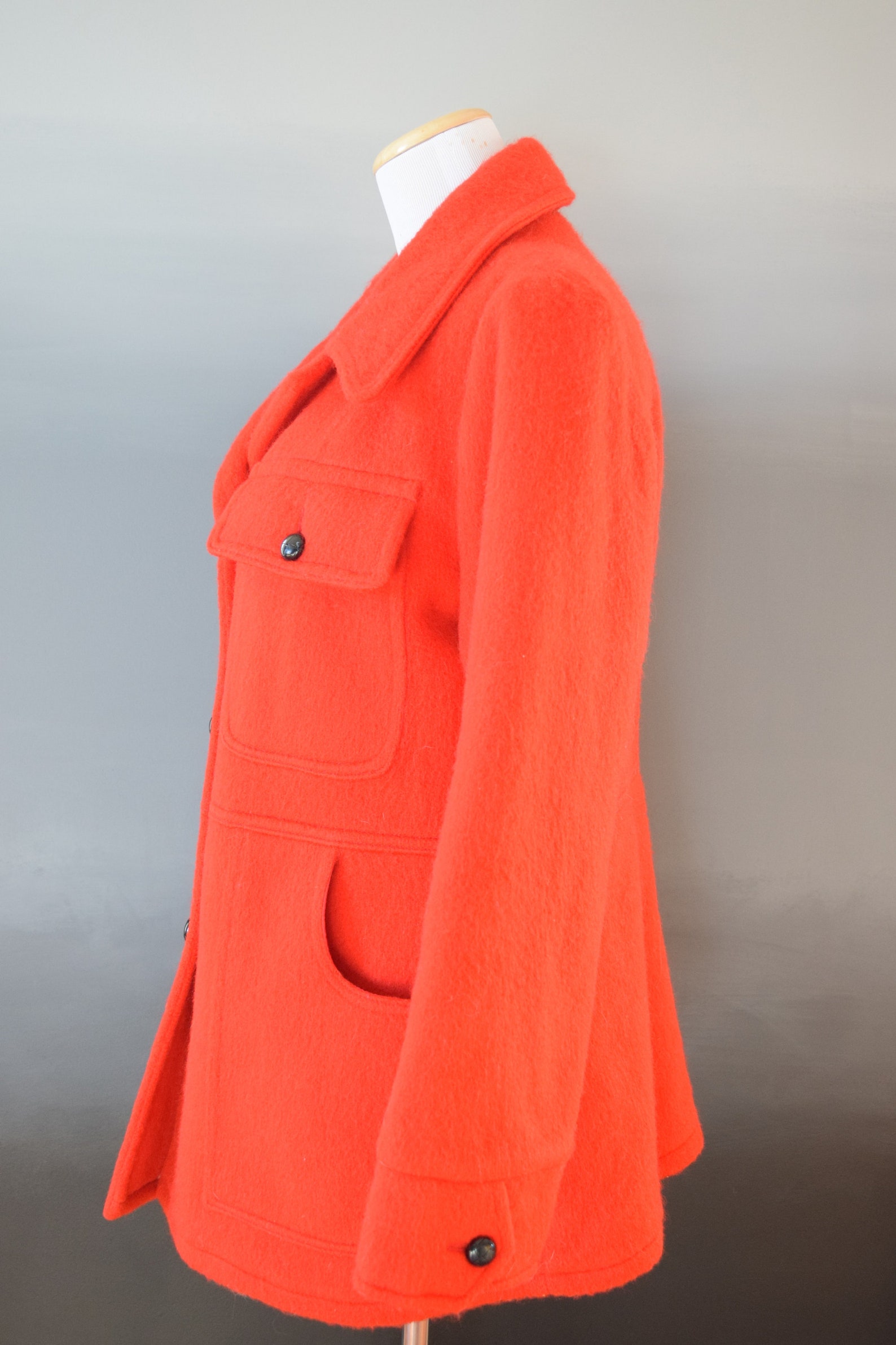 Unisex Hudsons Bay Company Coat HBC Scarlet Red Wool Jacket Etsy