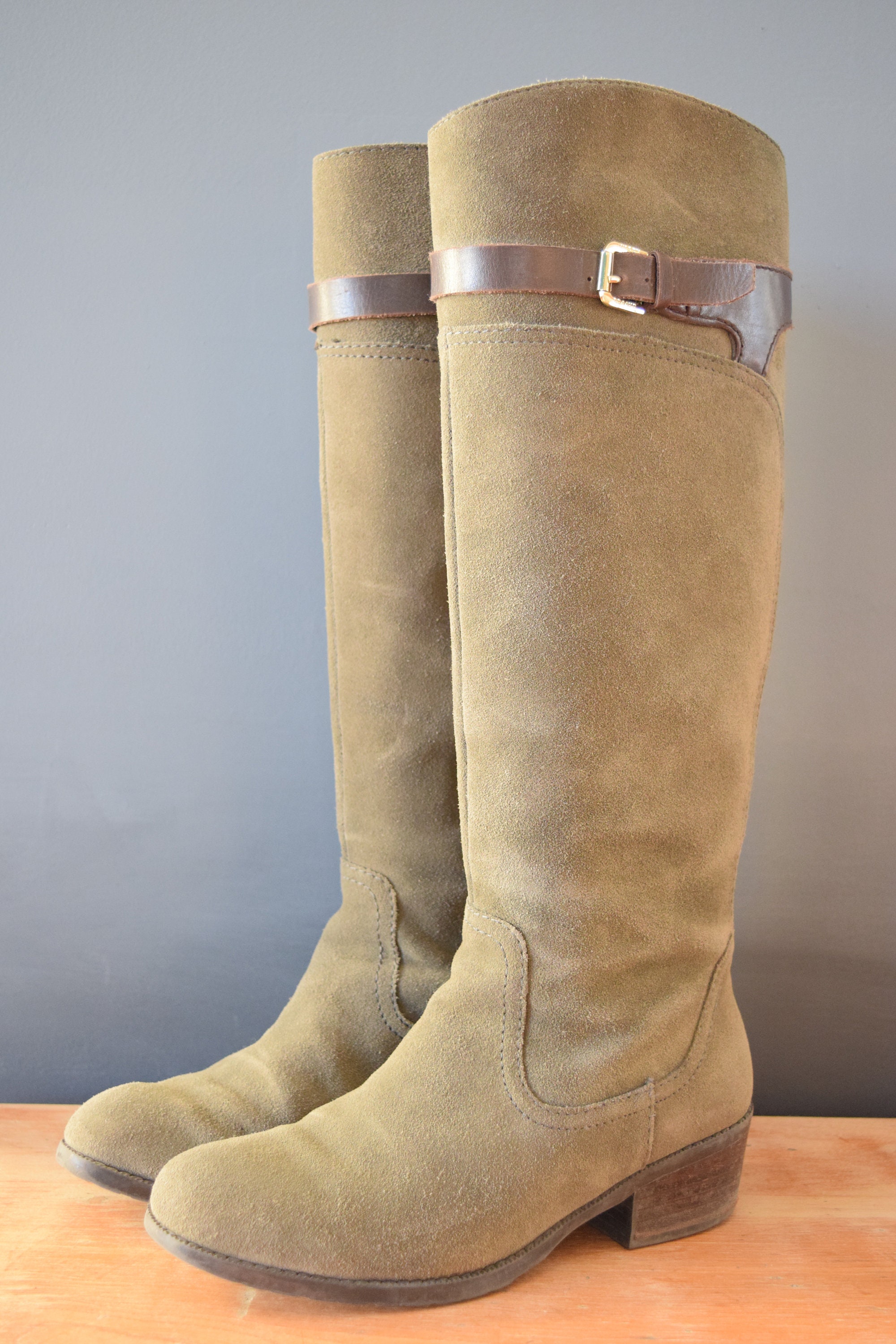 olive green tall boots