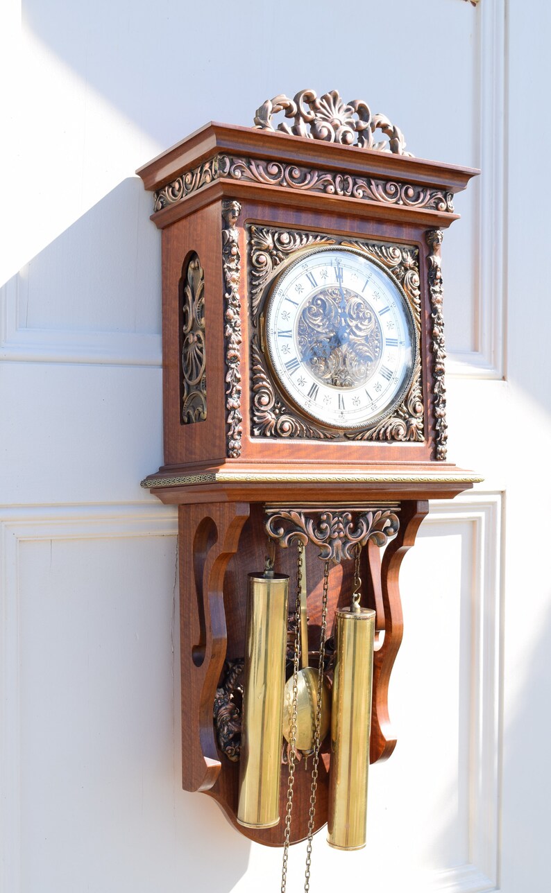 Urgos Pendulum Tailclock German Ornate Wall Clock Windup Etsy Canada