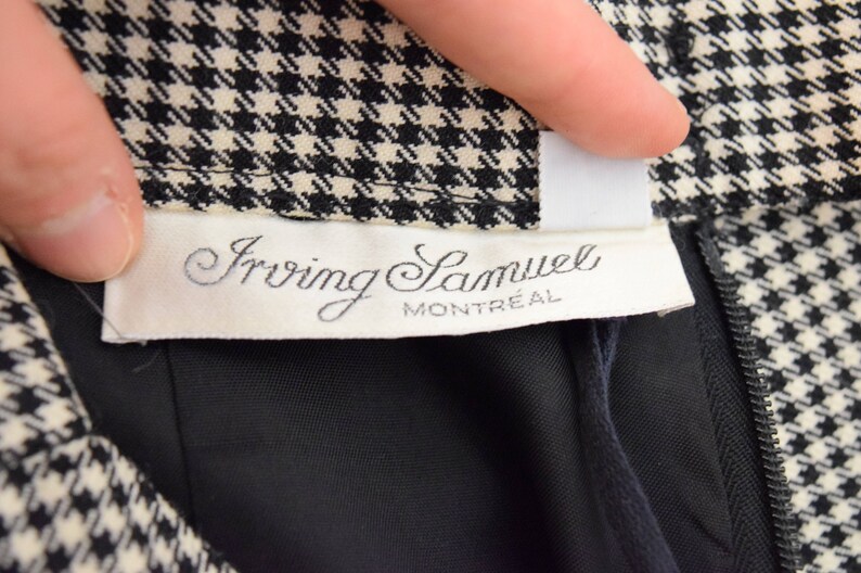 S Samuel Irving Vintage Houndstooth Pleated Skirt 8
