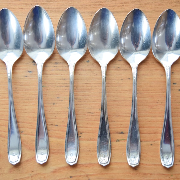 Set of Oxford Silverplate Teaspoons | Ornate Floral Silverware Spoons | Housewarming Present Gift | Wedding Engagement | Dinner Party Tea