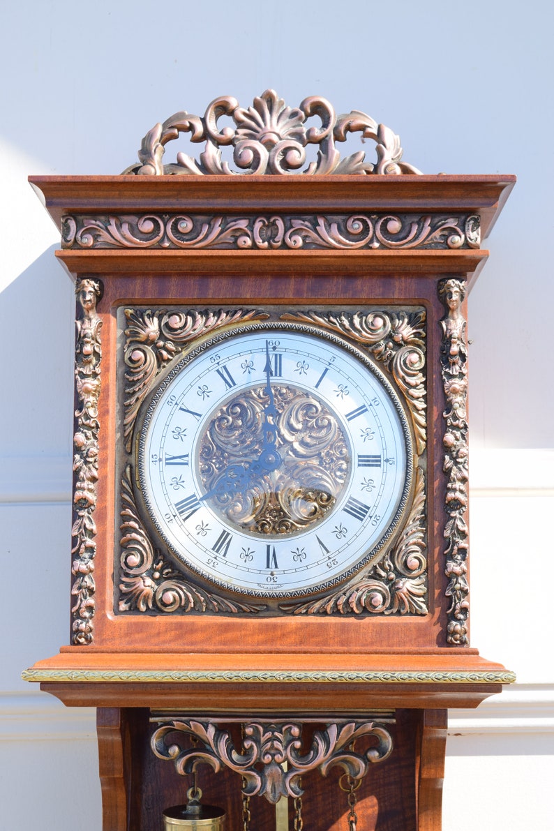 Urgos Pendulum Tailclock German Ornate Wall Clock Windup Etsy Canada