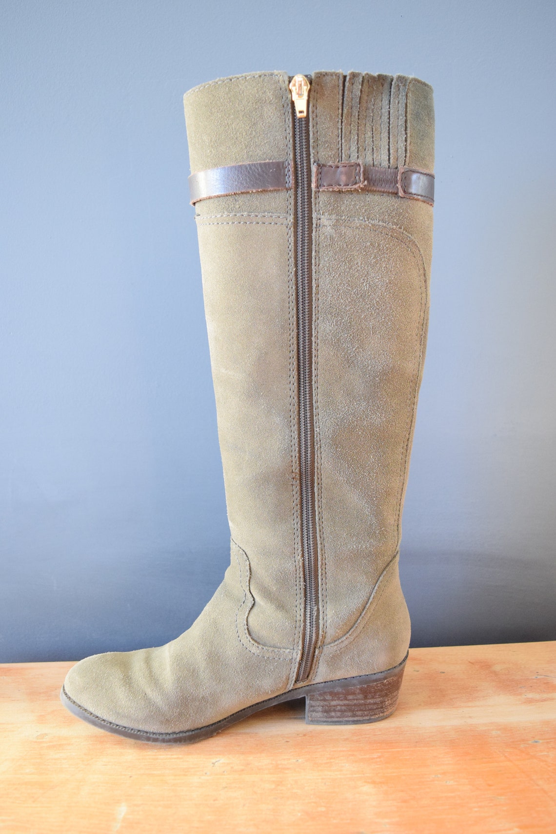 olive green suede boots womens
