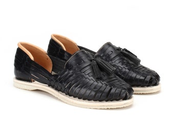 Catrinas Motitas Huaraches Black