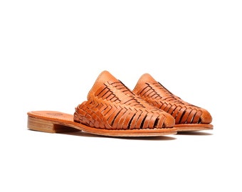 Emma Luxe Walnut Huarache Slide