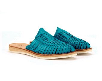 Marbella Huarache Slide Aqua
