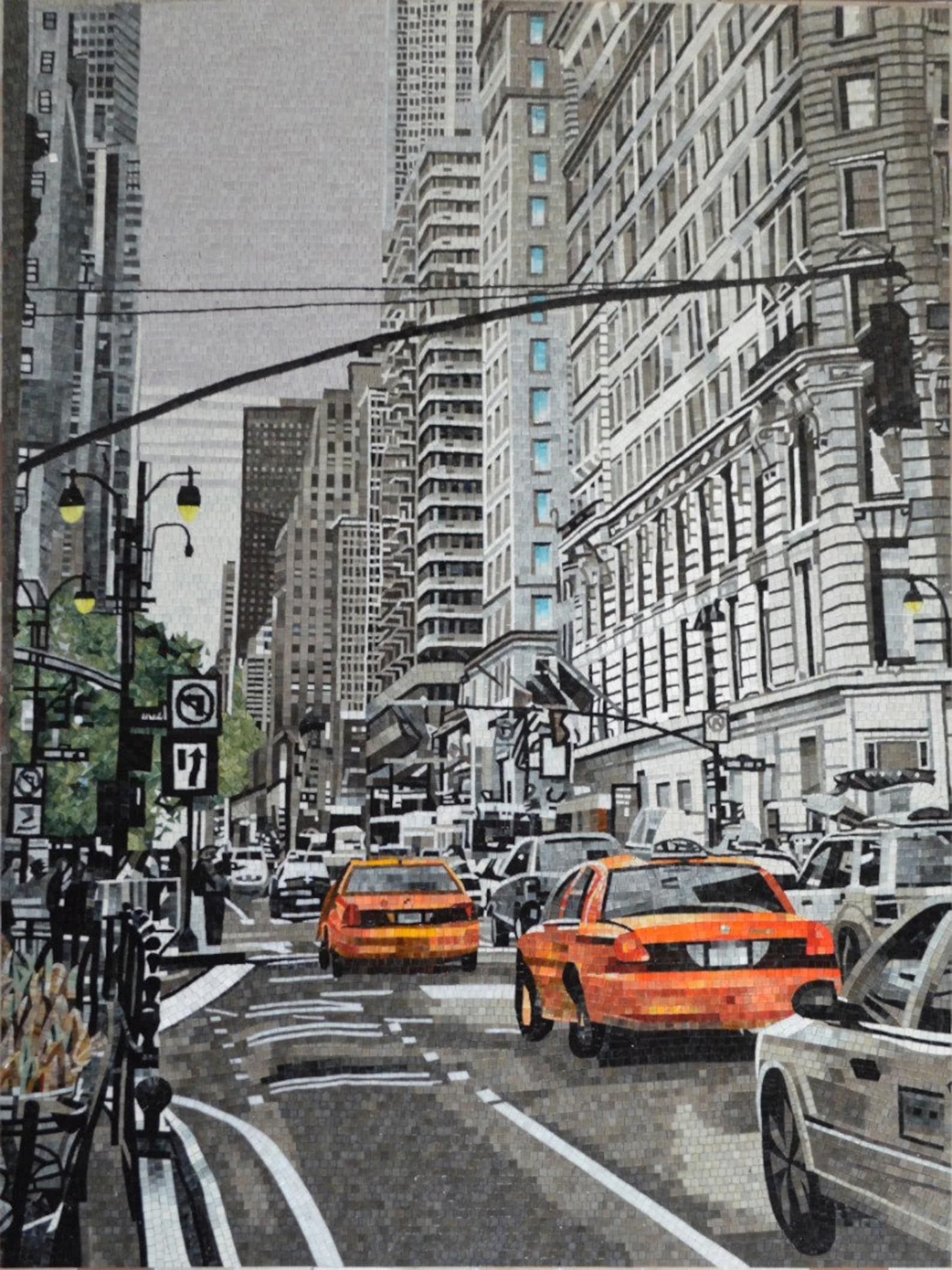 New York CityGlass Tile Mosaic Wall art wall decor Etsy