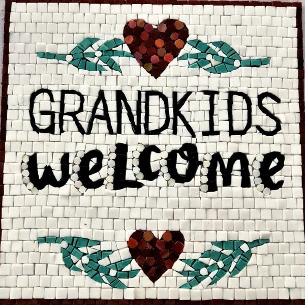 Grandkids Welcome Doormat mosaic / Grandma Gift / Fathers Day Gift / Welcome Mat / Personalized Doormat /Custom Doormat /steppingstone