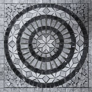 White and Gray 24x24 - Captain Medallion mural -Backsplash Tile Mosaic Marble Wall or Flooring Design Deco Art