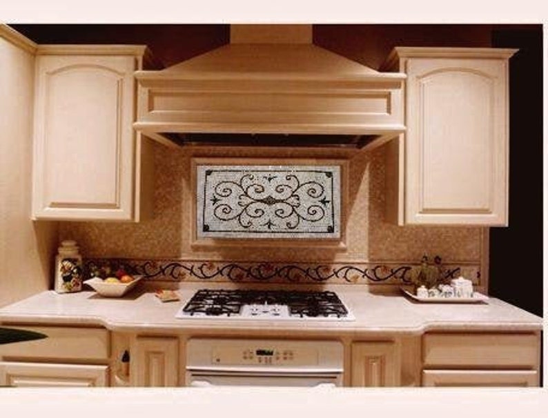 Kitchen Mosaic Mural Isabel Glass Tile Mosaic Wall Art Etsy