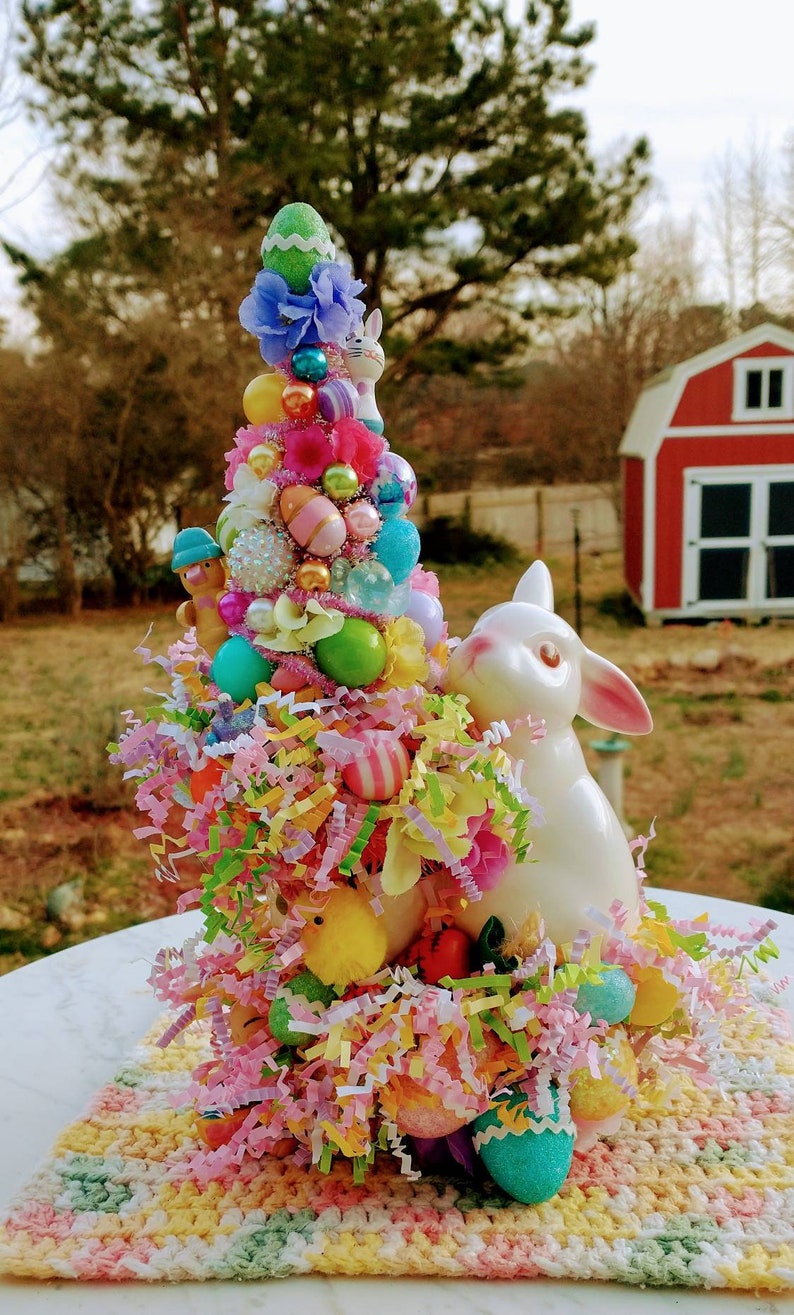 Vintage Avon Bunny Easter Tree Decoration, Hand Decorated Accent Piece ...