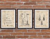 SET of 3 Shaving Inventions, Husband Gift, Shaving Patent, shaving mirror patent, Men 39 s Bathroom Wall Art, Razor Patent,Shaving Brush Patent