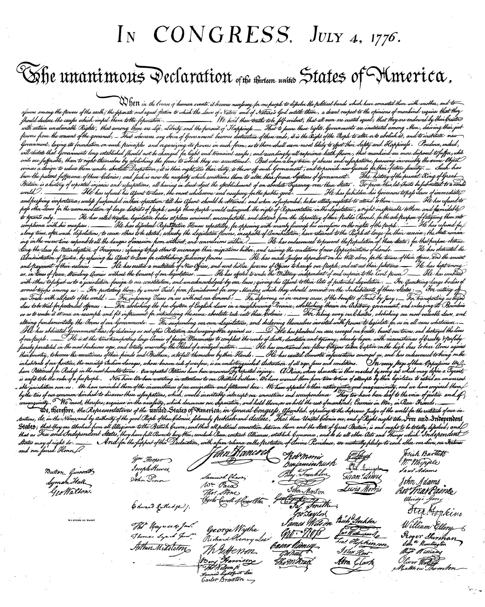 Declaration Of Independence Print Historical American Etsy