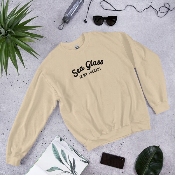 sea glass sweatshirt sea glass collector sea glass therapy sweatshirt beach comber sweatshirt ocean treasures beach walker apparel sea love