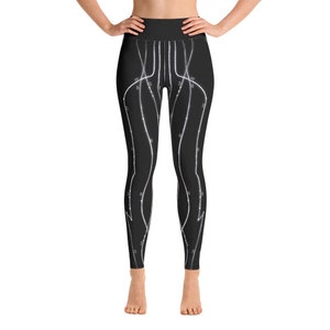 Yoga Leggings Traditional Chinese Medicine Meridians Black Edition
